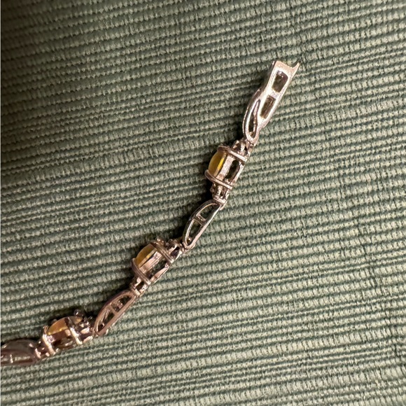 925 Sterling Silver and Opal Bracelet - Picture 3 of 6